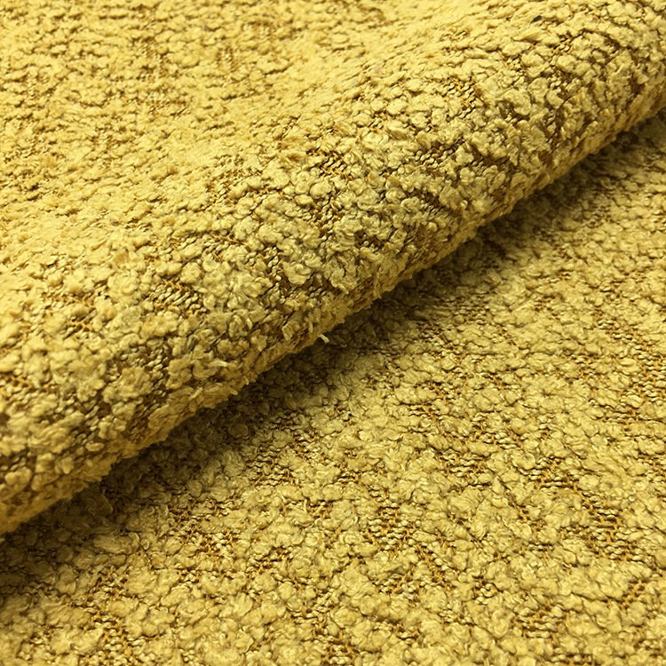 Yellow boucle fabric