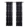 black curtains