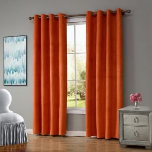 orange suede curtains