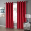 red curtains