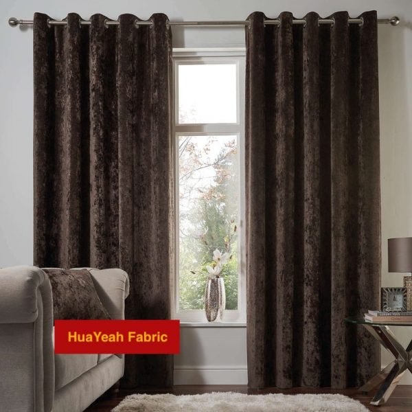coffee crushed velvet curtain