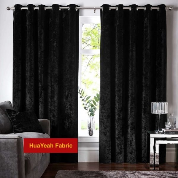 crushed velvet curtains black