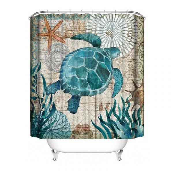 Sea turtle shower curtains